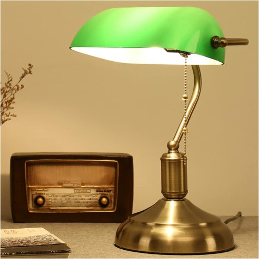 Lampe de banquier, style vintage