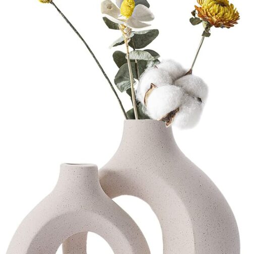 Vases design en céramique blanc