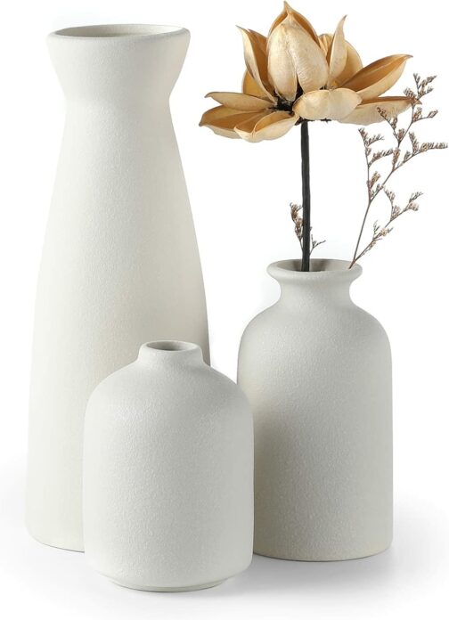 Vase ceramique blanc set de 3